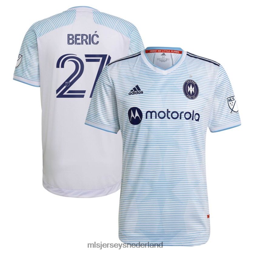Jersey 6088XJ1486 MLS Jerseys Heren Chicago Fire Robert Beric Adidas witte 2021 secundaire authentieke jersey