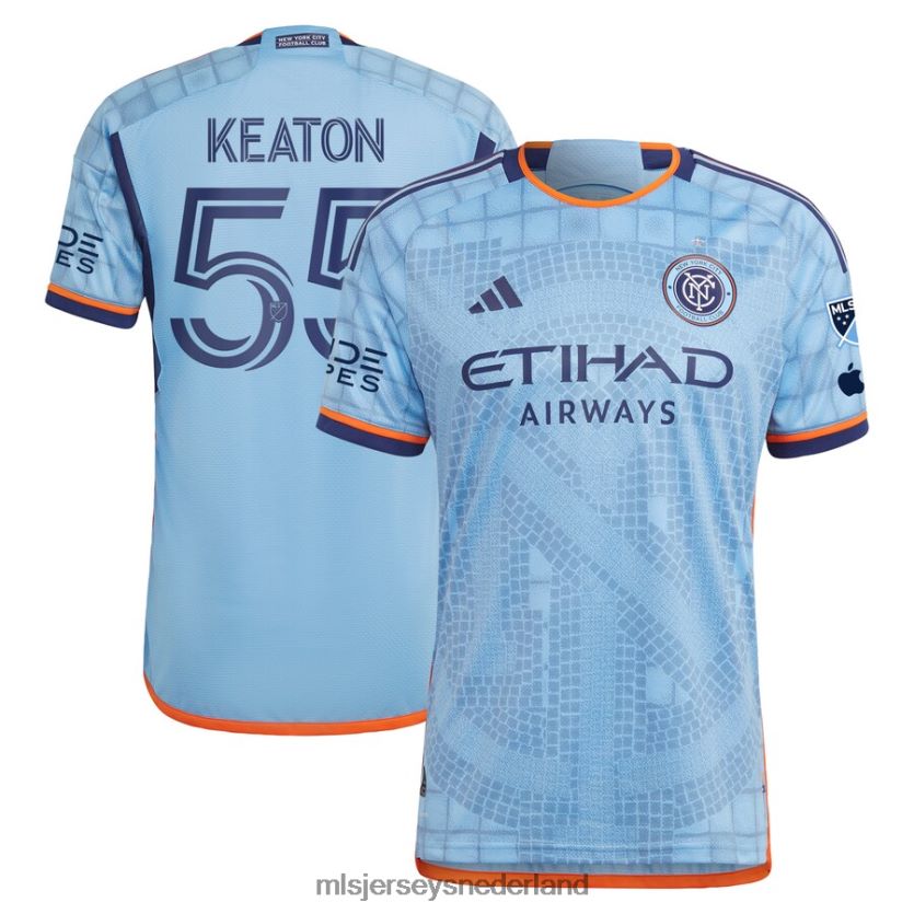 Jersey 6088XJ780 MLS Jerseys Heren New York City FC Keaton Parks adidas lichtblauw 2023 de authentieke jersey van Interboro Kit