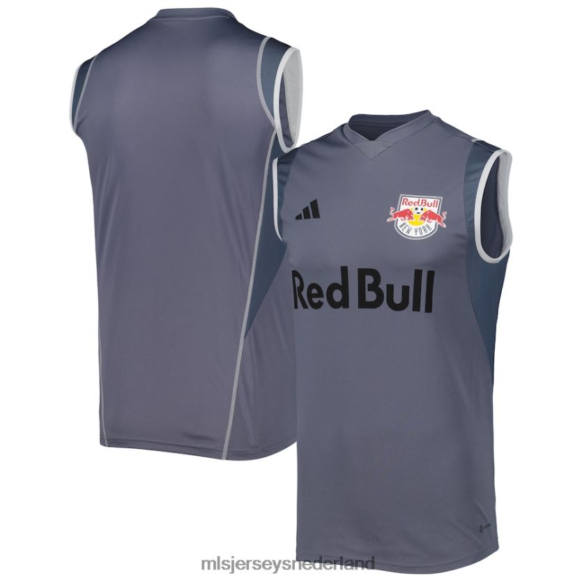 Jersey 6088XJ210 MLS Jerseys Heren New York Red Bulls adidas grijs 2023 mouwloos trainingsshirt voor op het veld