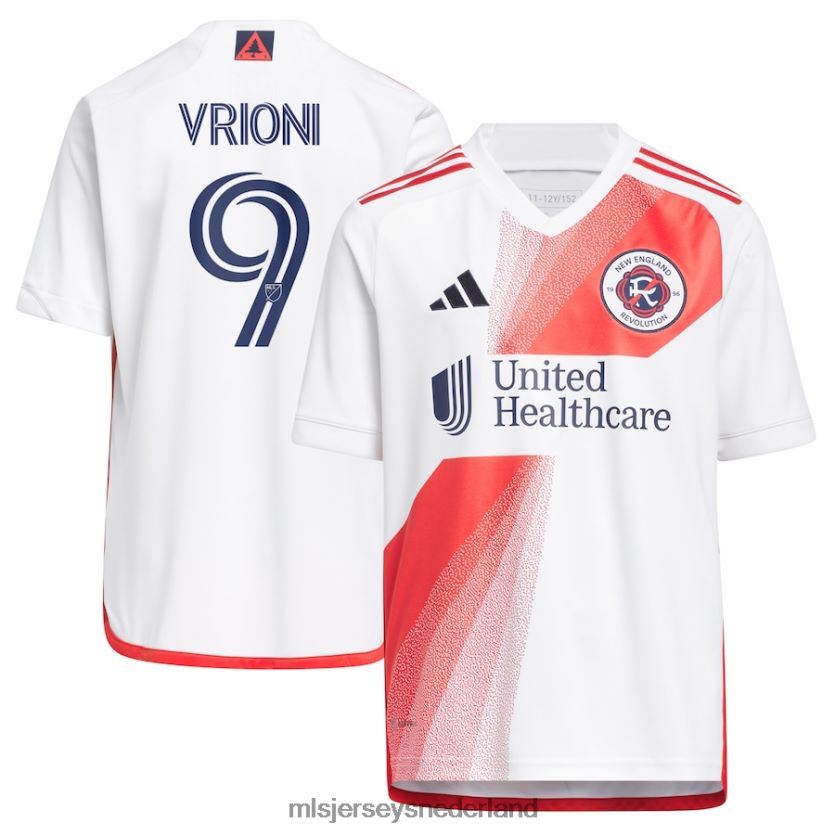 Jersey 6088XJ1131 MLS Jerseys kinderen New England Revolution Giacomo Vrioni Adidas witte 2023 Defiance replica jersey