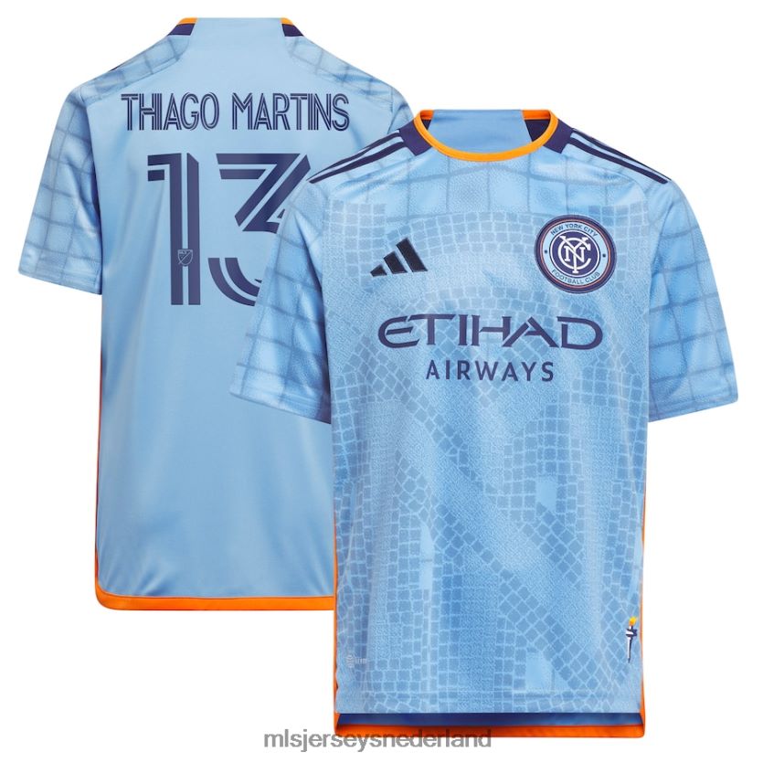 Jersey 6088XJ872 MLS Jerseys kinderen New York City FC Thiago Martins adidas lichtblauw 2023 de interboro kit replica spelerstrui
