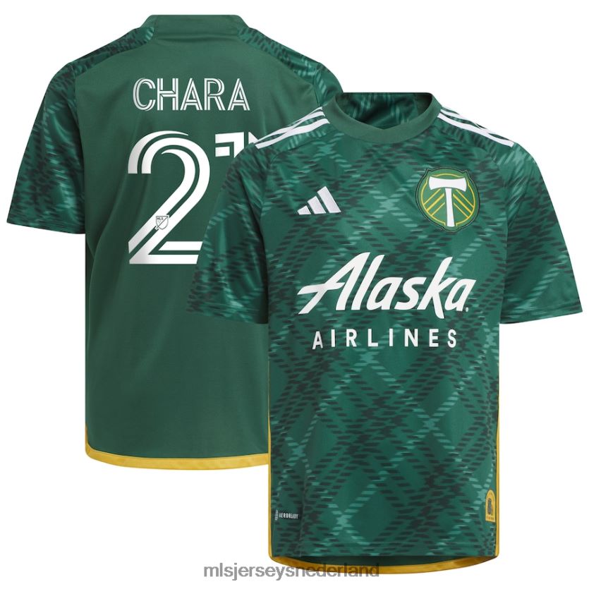 Jersey 6088XJ733 MLS Jerseys kinderen Portland Timbers Diego Chara Adidas groen 2023 Portland geruite kit replica jersey