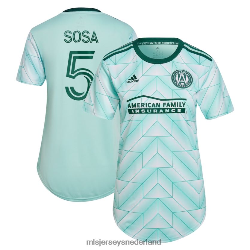 Jersey 6088XJ1473 MLS Jerseys vrouwen Atlanta United FC Santiago Sosa Adidas Mint 2022 The Forest Kit Replica Speler Jersey