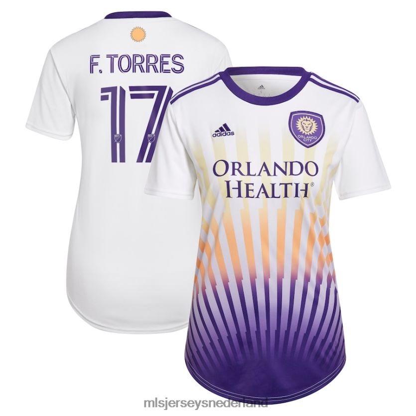 Jersey 6088XJ1526 MLS Jerseys vrouwen Orlando City Sc Facundo Torres Adidas Wit 2022 The Sunshine Kit Replica Speler Jersey