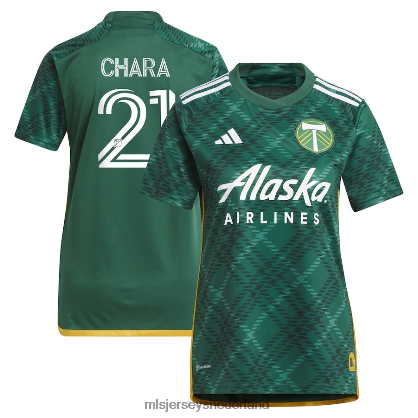 Jersey 6088XJ820 MLS Jerseys vrouwen Portland Timbers Diego Chara Adidas groen 2023 Portland geruite kit replica jersey