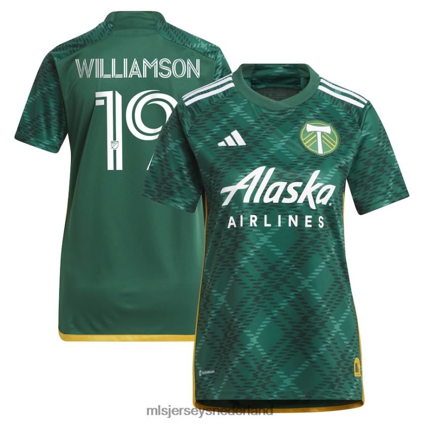 Jersey 6088XJ1372 MLS Jerseys vrouwen Portland Timbers eryk williamson adidas groen 2023 portland geruite kit replica jersey